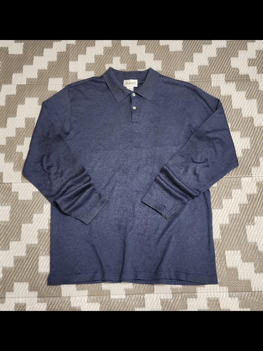 Alfani Men’s Navy Long Sleeve Polo Shirt